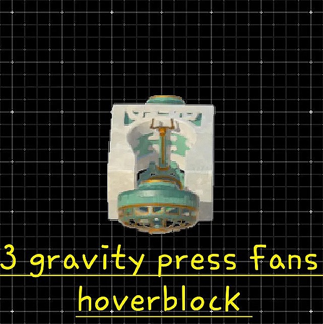 3 fans gravity press hoverblock